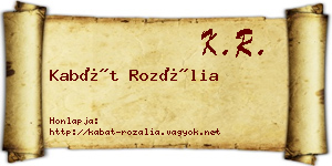 Kabát Rozália névjegykártya